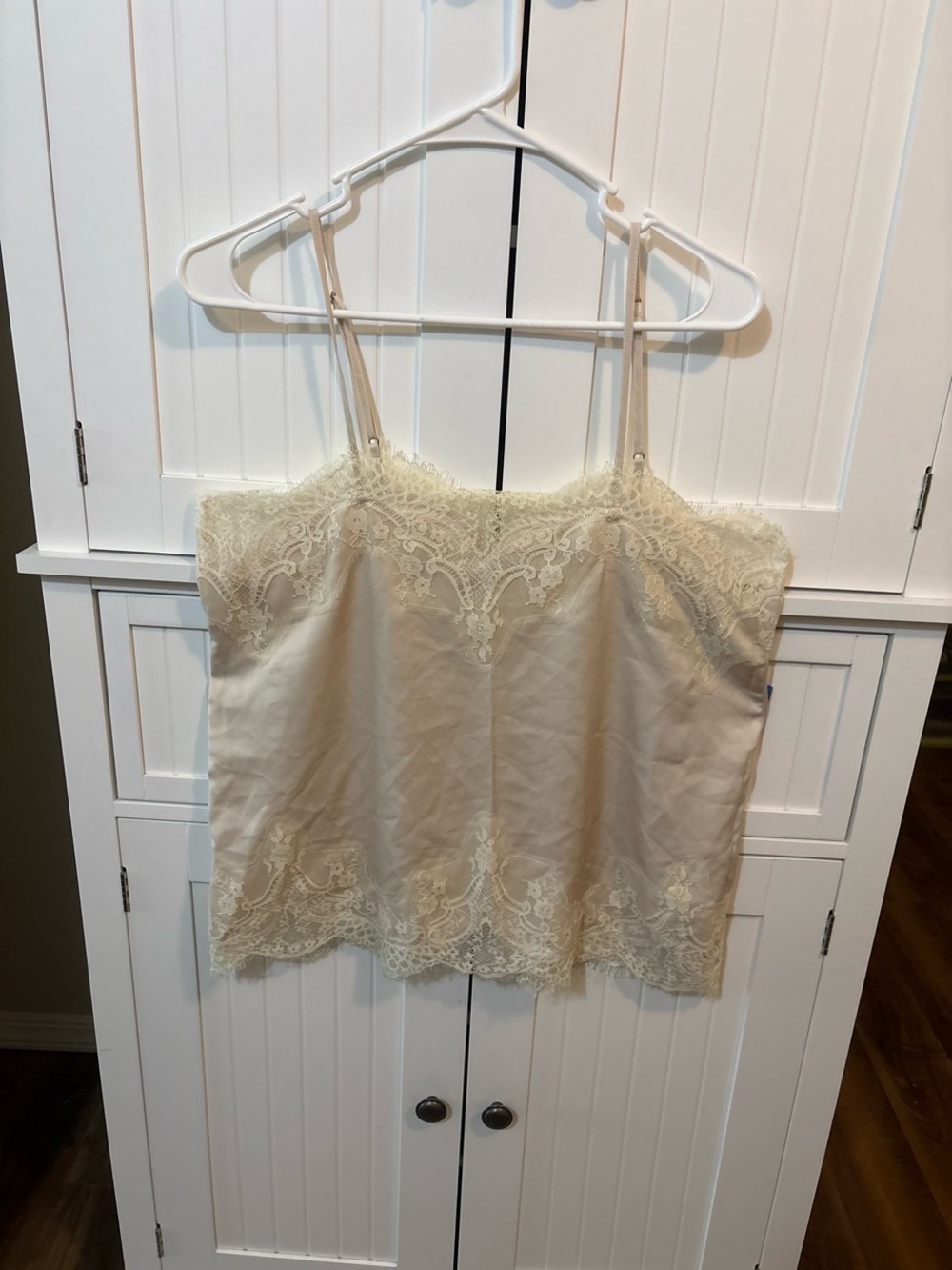 Emmer & Oat Ivory Lace Trim Cami Size Lrg Cottagecore Feminine Balletcore